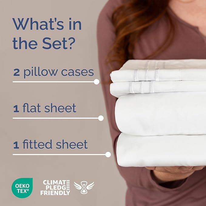 Full XL Bed Sheets - Extra Long Extended Full Sheet – Luxurious, Easy-Fit Sheet Set - Fits between 8” to 16" Deep Pockets, 54" x 80" for Full XL Mattresses - Ideal for Extra Long Full Beds