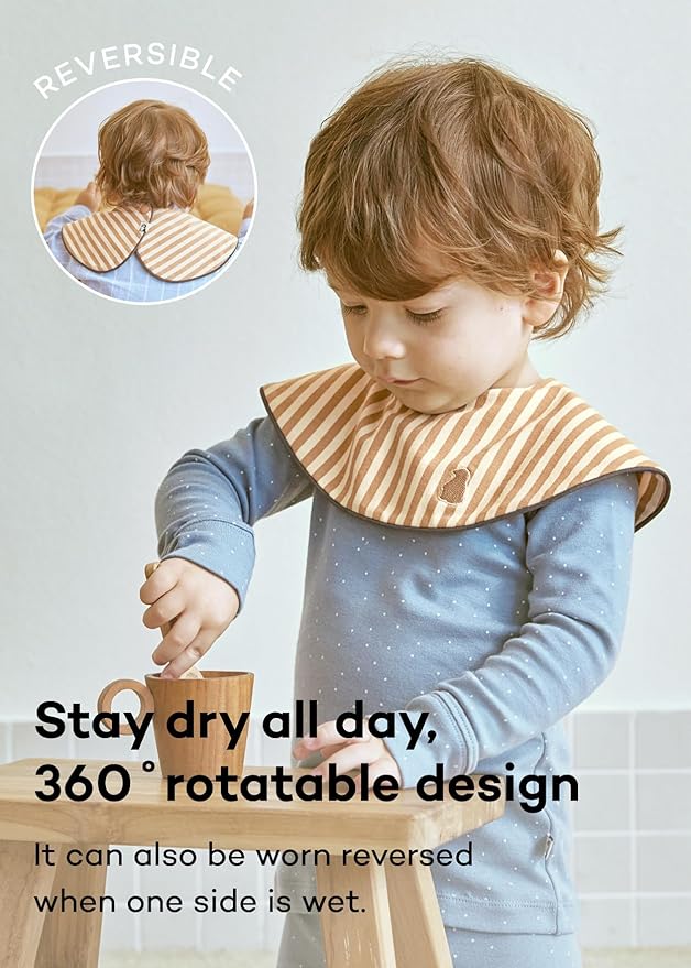 Konny Baby Bibs 3/5/7-Pack Set, 360 ° Rotate, Soft and Absorbent Bandana Drooling for Boys Girls baby Essentials