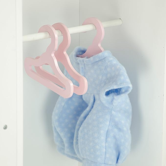 Olivia's Little World Little Princess Baby Doll Two-Sided Wooden Baby Doll Changing Station with Storage Shelves, Closet, Highchair, Changing Table, and Sink, White with Purple and Pink Accents