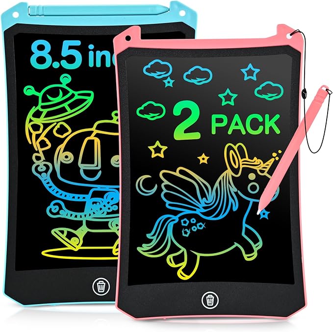 cimetech Toddler Girl Gifts Valentines Day, LCD Writing Tablet 2 Pack, Kids Toys for 3 4 5 Year Old Boys Girls, 8.5 Inch Coloring Books, Travel Essentials Activities, Birthday Gifts Toddler Age 1-3