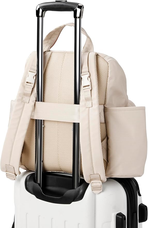 Skip Hop Diaper Bag Backpack with Portable Changing Pad Adjustable Pocket for 30 oz. Tumblers 9 Total Pockets Insulated Packing Cubes Luggage Sleeve & Stroller Straps Fits a 14” Laptop Forma Next Oat