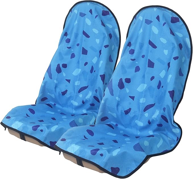 Sweat Towel Car Seat Cover Protector Front Seats for Gym Workout, Running, Swimming, Beach and Hiking, Waterproof Universal Seat Cover for Car, Truck, Van & SUV (2pcs Front Seat)