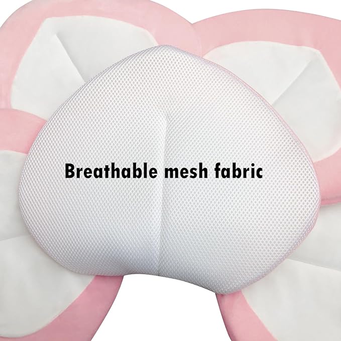 Baby Bath - Flower Baby Bath Pad Infant Bathtub Mat for Bathtub Tub Sink(White Pink)