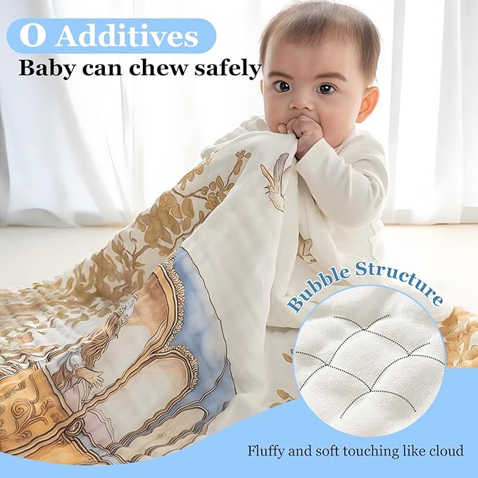 Baby Bath Towels, Super Soft Cotton Receiving Blanket for Baby's Delicate Skin,Swaddle Blanket for Newborns Toddlers Boy Girl,Baby Registry as Shower