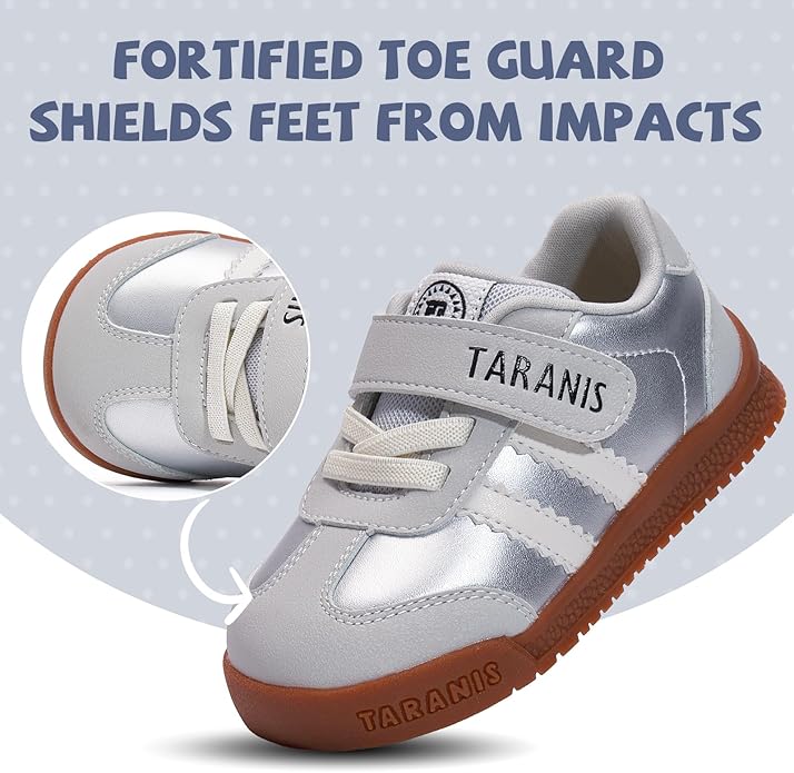TARANIS Baby Shoes Toddler Sneakers - Wide Toe Box First Walker Shoes for Boys Girls, Easy Hook and Loop