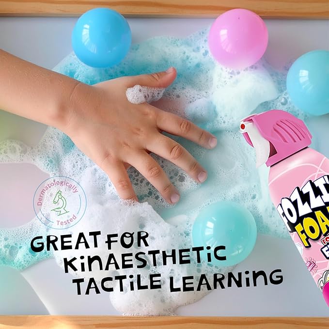 FOZZI'S Perfectly Pink Bath Foam Soap for Kids (3 Pack) - Fun Aerosol Spray - Squishy Bubble Soap for Playtime - Gentle Cleanser Foaming Body Wash - Safe Bath Fun for Everyday Wash