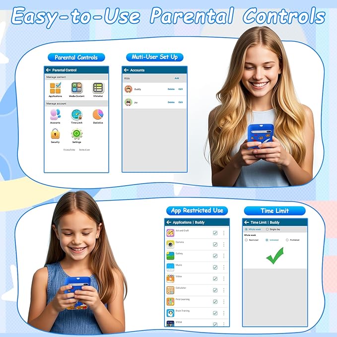 Kids Smart Toys Phone for Boys, Toddler Cell Phone with 3.97" Touch Screen, Children Learning Cell Toy Phone with Camera, Game, Music Player, Christmas Birthday Gifts for Kids Age 3-12
