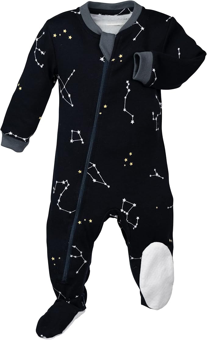 zippyjamz – Zipper Organic Sleeper Footed Onesies Sleeper Baby Pajamas with Inseam Zipper