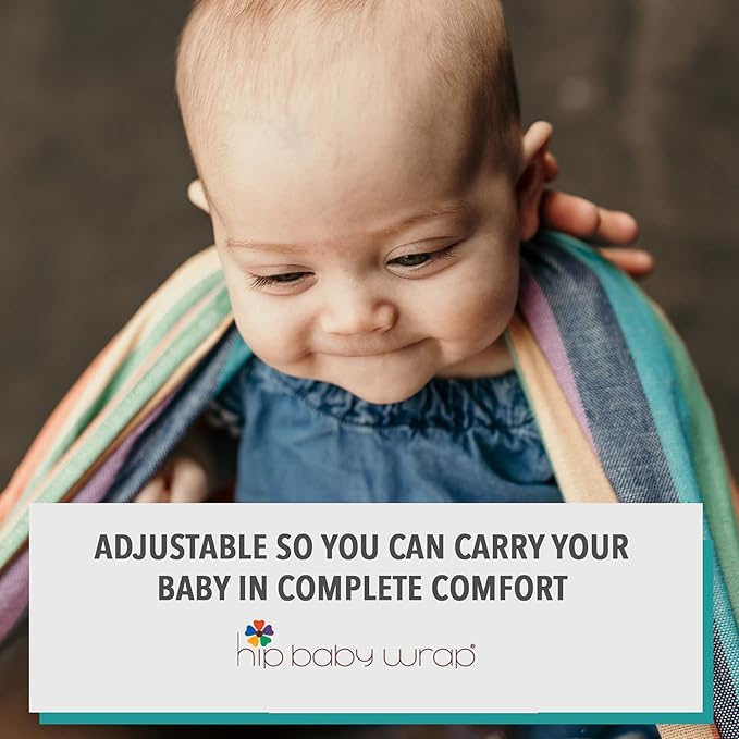 Hip Baby Wrap - Baby Carrier for Infants & Toddlers - Cotton Sling for Nursing, Baby Shower Gifts - Comfortable for Babies 8-35 lbs - Valentine Gifts for Her for Valentines Day - Rainbow Honeycomb
