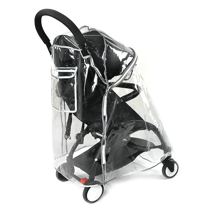 HighEnd Thicking EVA RainCover for Compact Foldable Stroller,Fit BBZYOYO Perfectly,Weather Shield with Waterproof Zipper Opening,Reflective Safety Edging & Full Coverage Design,Ideal for Urban Travel.