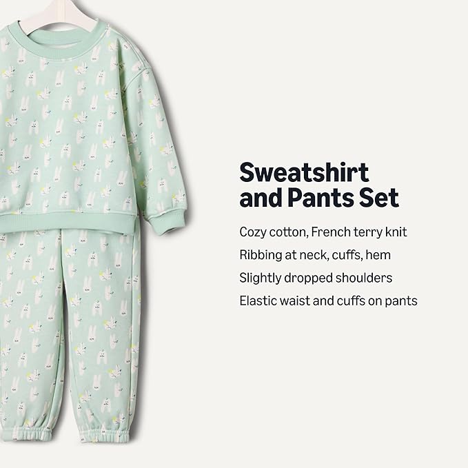 Amazon Essentials x Sofia Grainge Unisex Toddlers and Babies' Sweatshirt & Sweatpant Set