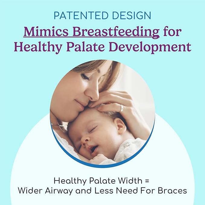 Breathe Baby Pacifier – Patented Design for Natural Oral & Facial Development - BPA-Free, Latex-Free, Pediatrician Developed - Dishwasher Safe 2 Pack (Stage 4: 13+ Months)
