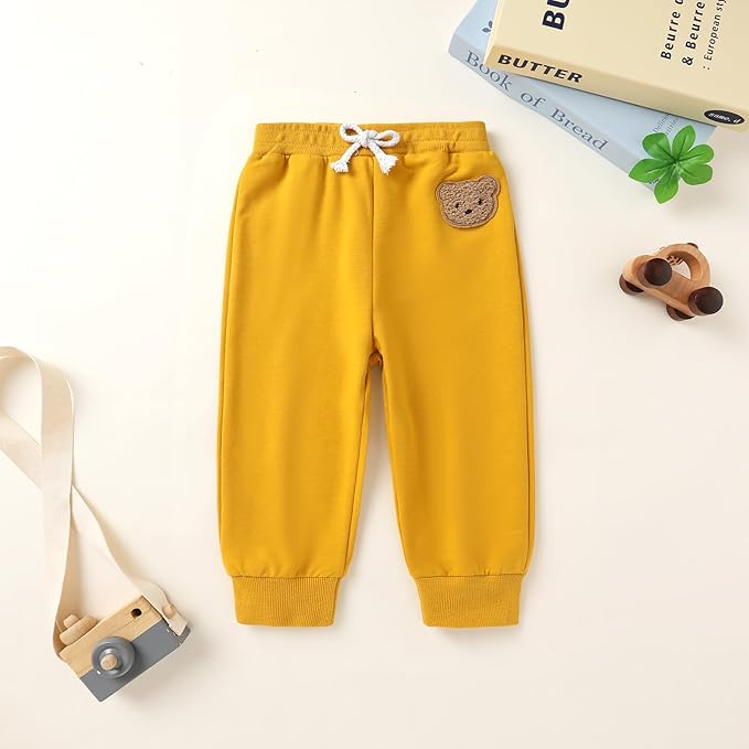Fall Outfit for Toddler Boy Girl Long Sleeve Bear Sweatshirt Pant Sets Winter Pullover Clothes