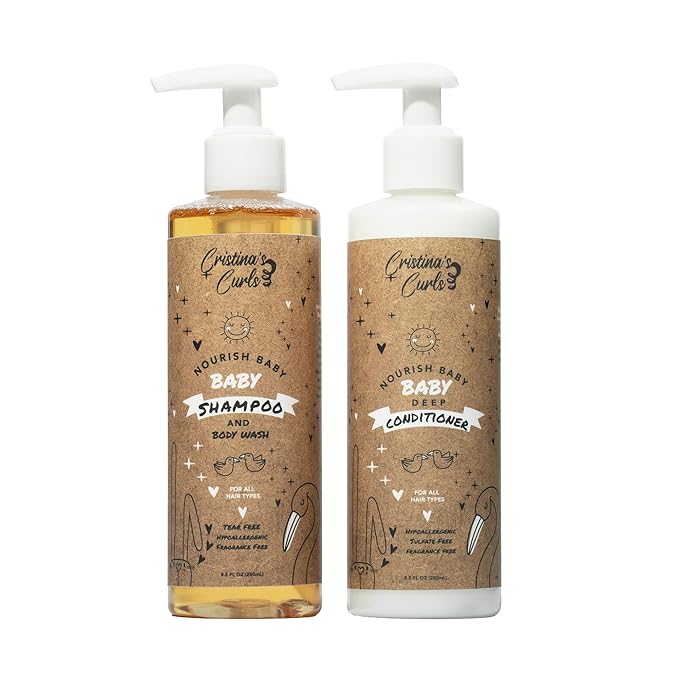 Cristina's Curls Baby Shampoo & Conditioner Set – Gentle Cleanse Plus Soft Detangling