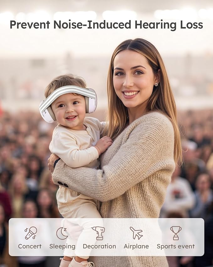 Yoofoss Baby Ear Muffs Noise Protection for Infant and Babies Up to 36 Months - Noise Cancelling Headphones for Ear Protection, Sleep, Travel Baby Essentials