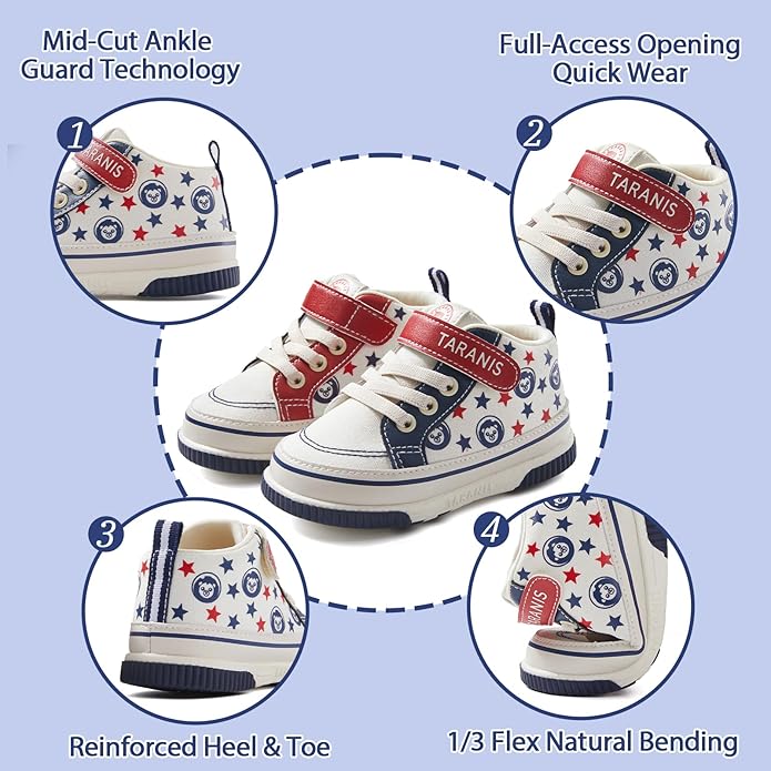 TARANIS Baby Squeaky Shoes Walking Sneakers with On/Off Squeaker Switch Non-Slip First Walkers Soft Rubber Toe Breathable Mesh
