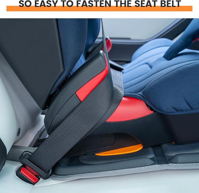 HEYTRIP Car Seat Protector, Rear-Facing/Forward Facing, for 0~12 Years Old Children, Waterproof, Easy Cleanup, Non-Slip, Fit Most Car Seats(Dark Grey Orange)