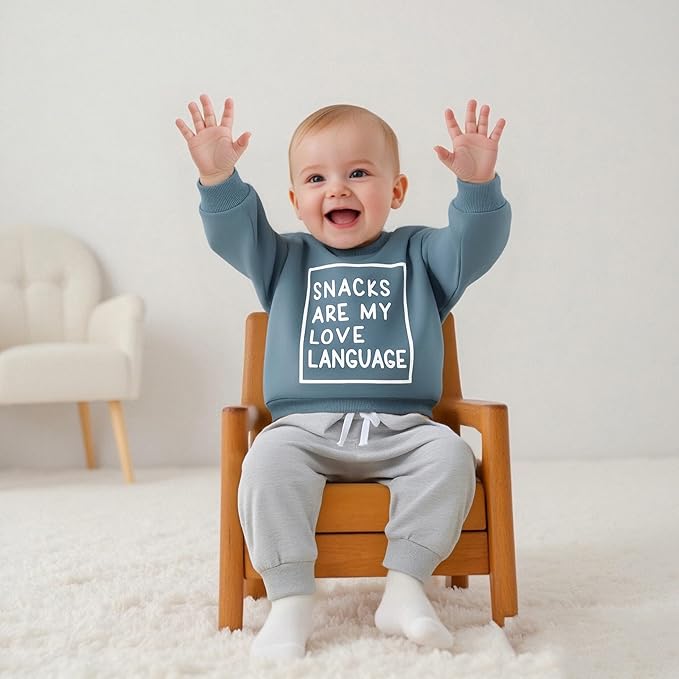 Infant Baby Boy Fall Clothes Set Funny Letter Sweatshirt Pant Outfit Toddler Winter Clothes 6 12 18 Months 2T 3T