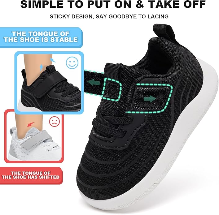 MORENDL Wide Toddler Shoes Baby Walking Shoes Boys & Girls Barefoot Sneakers Zero Drop Comfort Tennis Running Outdoor Activities