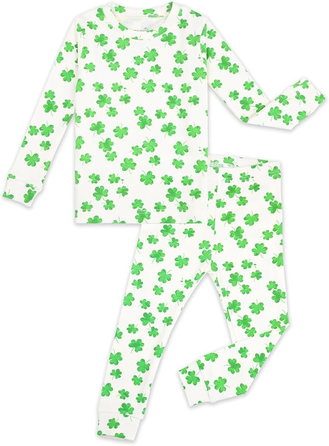 moimoln Sibling Matching 6M-8Y Soft Warm Cotton Modal Character Long Sleeve Snug-Fit Pajama Long Sleeve Sleepwear Daily
