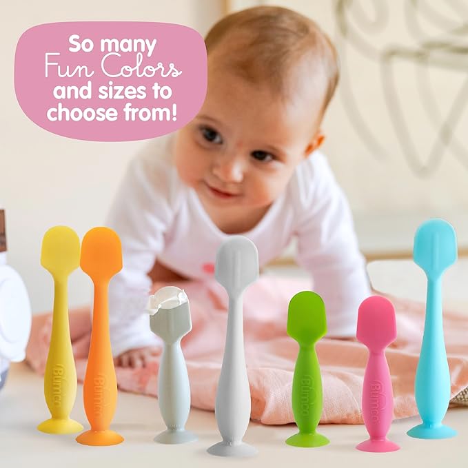 Bumco Baby Bum Brush + Mini Baby Diaper Cream Spatula with Case - BPA-Free Silicone Diaper Spatula, Mom-Invented Butt Paste Applicator (Gray & Gray)