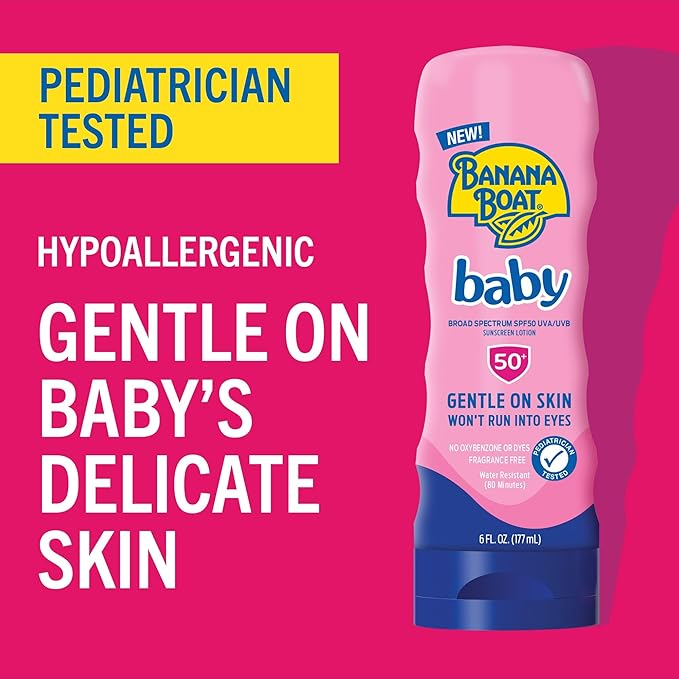Banana Boat Baby Sunscreen Lotion, SPF 50+, 6oz each, Twin Pack