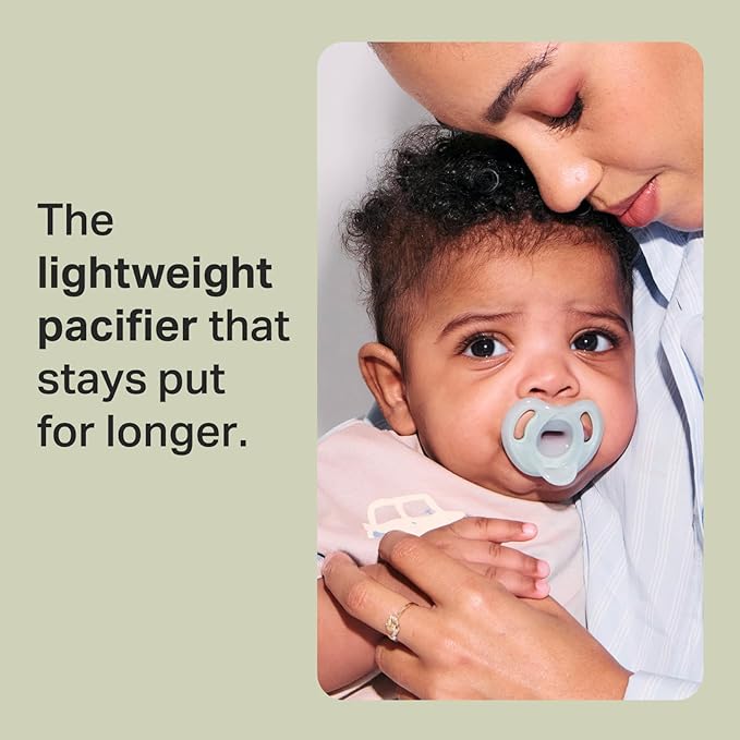 Tommee Tippee Ultra-Light Silicone Pacifier,6-18 Months,Symmetrical One-Piece Design,BPA-Free Silicone Binkies,Blue/Green/Yellow,(Pack of 48)