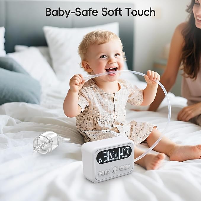Nasal Aspirator for Baby, Electric Nose Sucker for Baby & Toddler, Congestion Relief with 3 Levels Suction,Soothing Light & Nursery Rhymes (Large B)