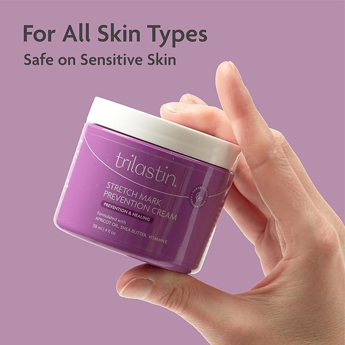 TriLASTIN Stretch Mark Cream for Pregnancy - Pregnancy Stretch Mark Prevention & Pregnant Belly Cream & Belly Oil for Pregnant Women - Paraben Free 4 Fl Oz, Citrus Scent