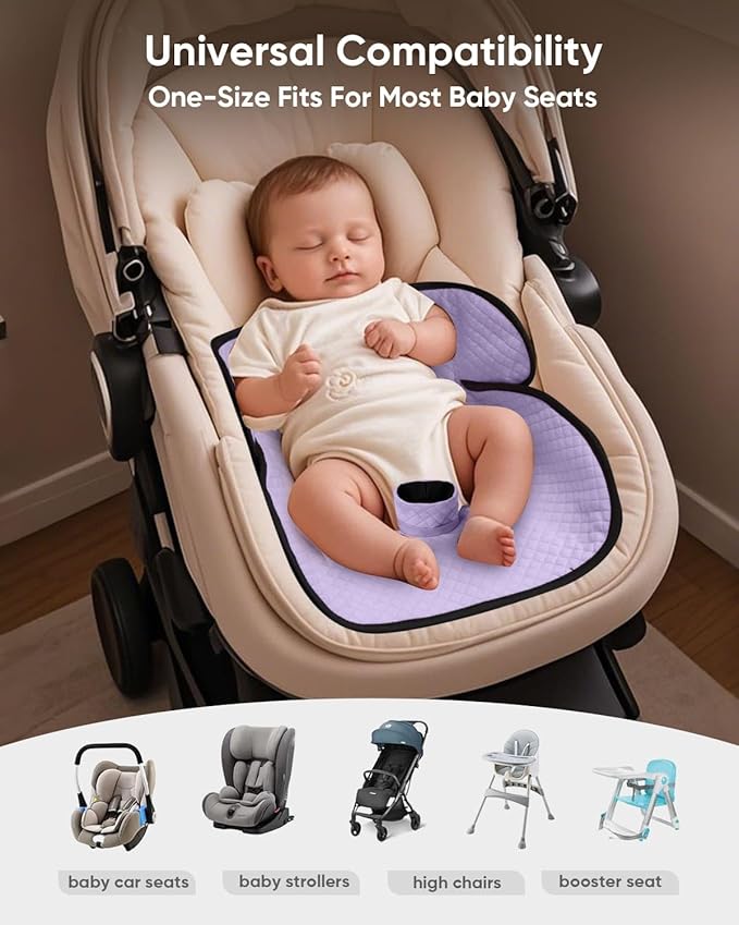 2 Pack Baby Potty Training Car Seat Protector, Waterproof Car Seat Liner for Potty Training Toilet, Baby Infant Toddler Piddle Pad Fits for Carseat, Stroller, Highchair - 2 Pack, Purple