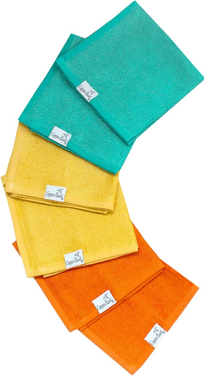 Copper Pearl 6 Ultra Soft Baby Bath Washcloths Premium Large Soft Rory 11" x 11" Towels