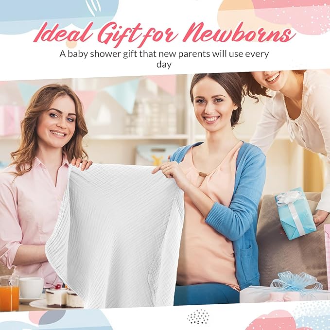 6 Pcs Muslin Hooded Bath Towels Washcloths and Bibs Set, Muslin Cotton Baby Towels Absorbent Hooded Blanket Towel Infant Bibs for Boys Girls Newborn Infant Essential(White, Light Gray)