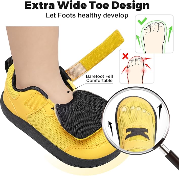 Wide Toe Box Toddler Shoes Baby First Walking Shoe Boys Girls Non-Slip Zero Drop Minimalist Tennis Sneakers