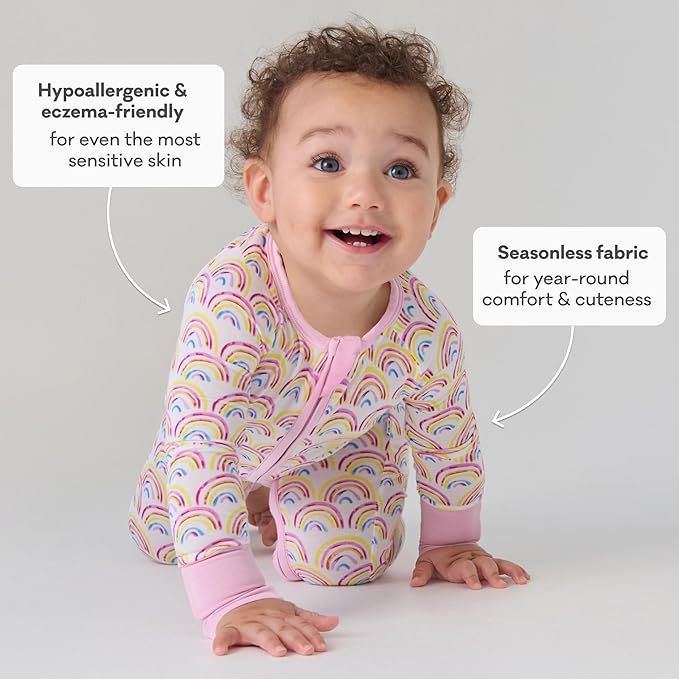 Little Sleepies Pajamas for Baby Boys & Girls, Viscose from Bamboo Baby Pajamas, Preemie & Newborn Sleepers, 2-Way Zipper PJs