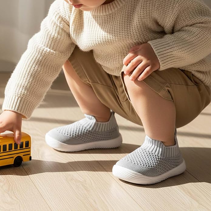 MORENDL Baby Toddler Walking Socks Non-Slip Breathable Unisex Casual Sneakers