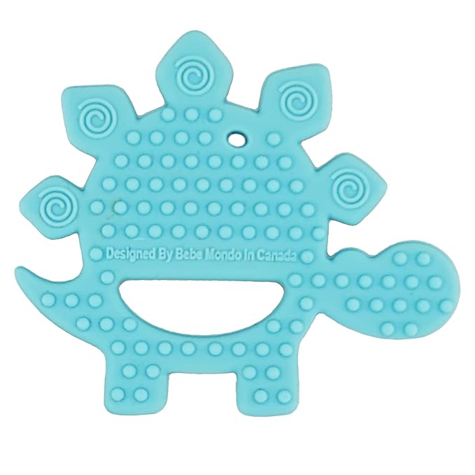Bebe Mondo Dinosaur Baby Teething Toys 3–6 6–12 Months, Teethers for Babies 0–3–6–12 Months for Teething Relief, Baby Gift, Baby Teether Toys, Silicone Sensory Toys, Soft-Textured Infant Toys