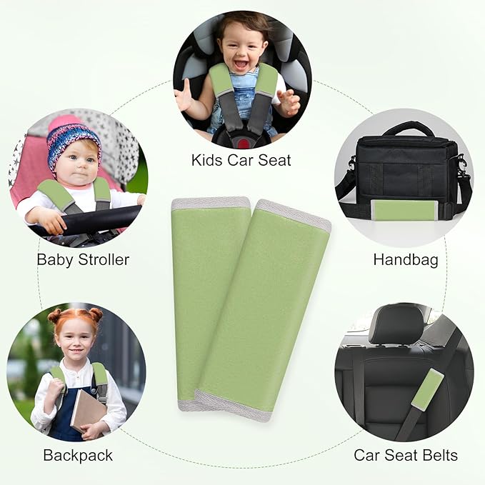 Seat Belt Cover Pad for Baby, Soft Seatbelt Cushion Covers for Kids 2Pcs Car Seat Strap Shoulder Pads for All Car Seats, Stroller, High Chair