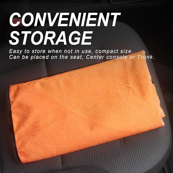 Sweat Towel Car Seat Cover Protector Front Seats for Gym Workout, Running, Swimming, Beach and Hiking, Waterproof Universal Seat Cover for Car, Truck, Van & SUV (Orange, 1pcs Front Seat)