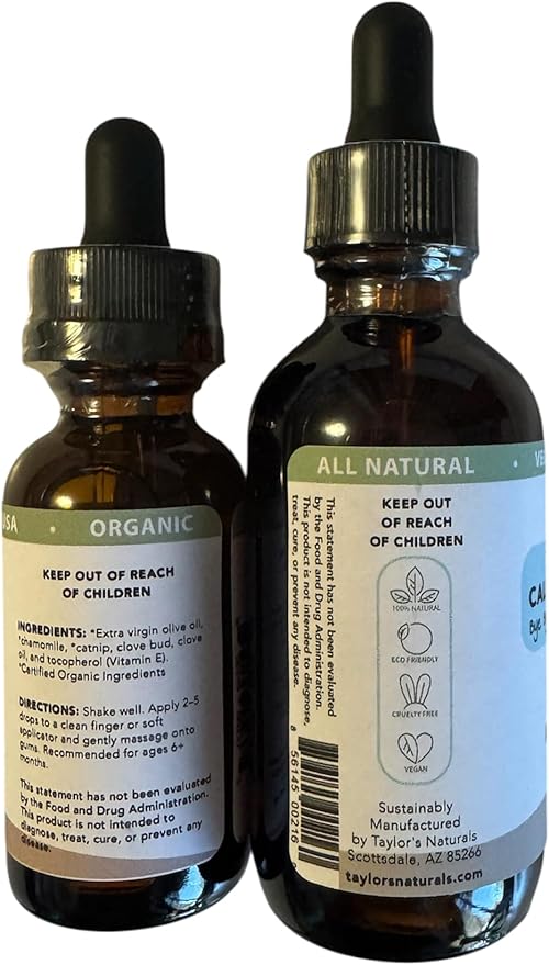 BALM! Baby Teething Rescue Kit – 100% Natural Teething & Calming Tincture + Topical Oil Rub | Bye Bye Discomfort, Hello Sleep Kids Relief for Gum Inflamation & Discomfort - Organic, Herbal - Glass