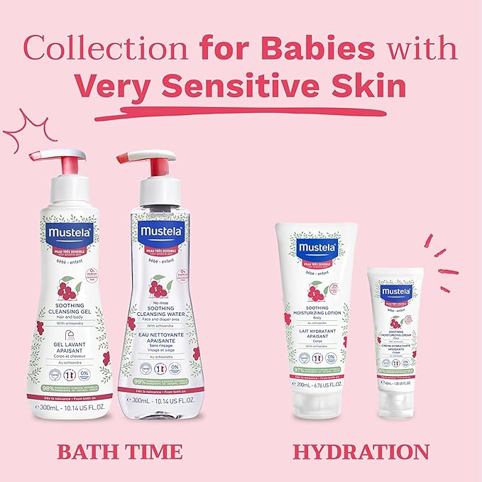 Mustela Baby Soothing Moisturizing Cream - Face Moisturizer for Very Sensitive Skin - with Natural Avocado & Schizandra Berry - Fragrance-Free - 1.35 fl. oz.