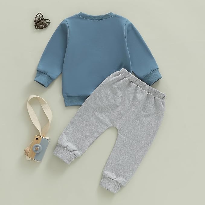 Toddler Baby Boy Fall Clothes 1T 2T 3T 4T 5T Winter Outfits Long Sleeve Trucks Sweatshirt Tops Jogger Pants Set