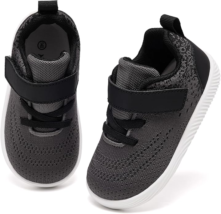 MORENDL Toddler Sneakers Baby Boys & Girls Barefoot Shoes Lightweight Breathable Walking Running Tennis Athletic Sport Shoes