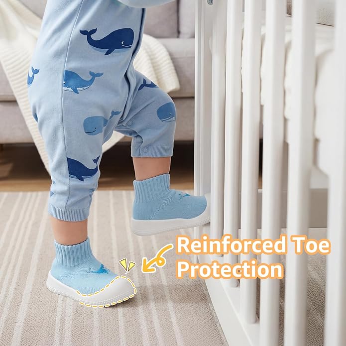 STQ Baby Socks Shoes Toddler Wide Toe Box Non-Slip Slippers Infant Walking Shoe Soft Baby Boys Girls Lightweight Sneakers