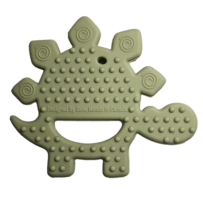 Bebe Mondo Dinosaur Baby Teething Toys 3–6 6–12 Months, Teethers for Babies 0–3–6–12 Months for Teething Relief, Baby Gift, Baby Teether Toys, Silicone Sensory Toys, Soft-Textured Infant Toys