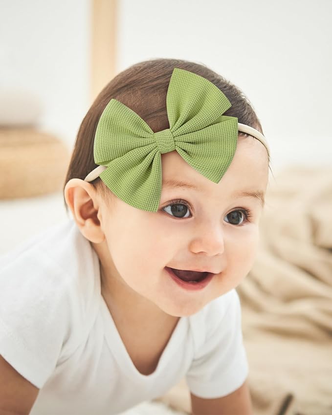 doboi 20PCS Baby Girls Headbands Hair Bows Nylon Hairbands Hair Accessories for Newborn Infant Toddlers Little Girls