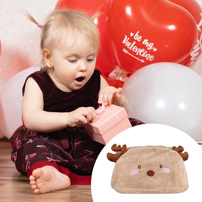 Toddler Bath Towel Baby Towels with Hood 27.5"X55" Ultra Absorbent Soft Bathrobe Blanket Kids Shower Towel for Girls and Boys(Beige Deer)