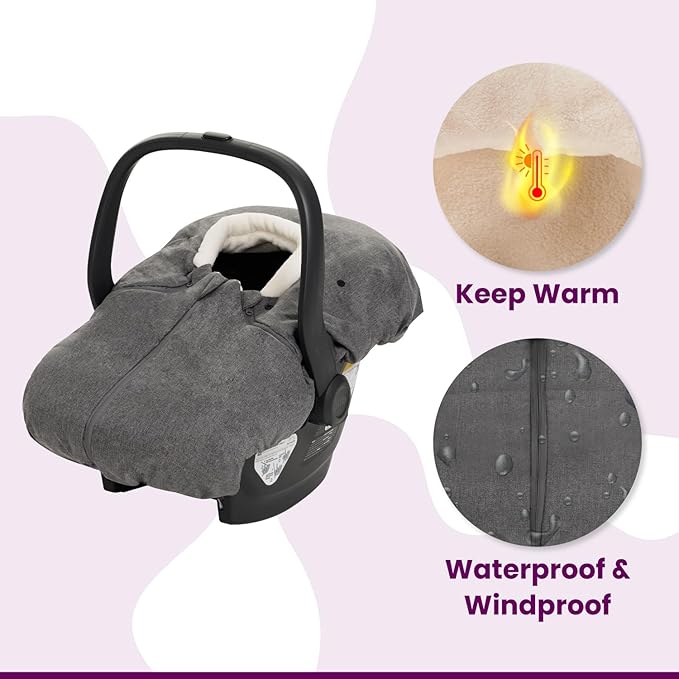 Buntting Bag Compatible with UPPAbaby Aria, Aria V2, Mesa, Mesa V2, Mesa V3 Infant Car Seats, Warm and Ultra-Plush Waterproof car seat Cover, Footmuff, Winter Cover Universal. nfant Car Seats