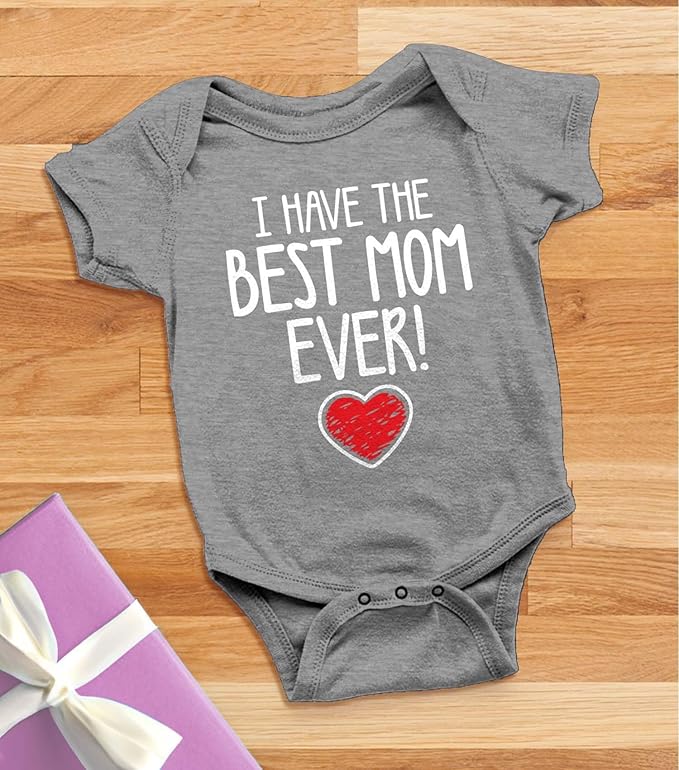 Tstars I Have the Best Mom Ever Baby Bodysuit Newborn Outfit Gift for Baby Shower or First Mother's Day