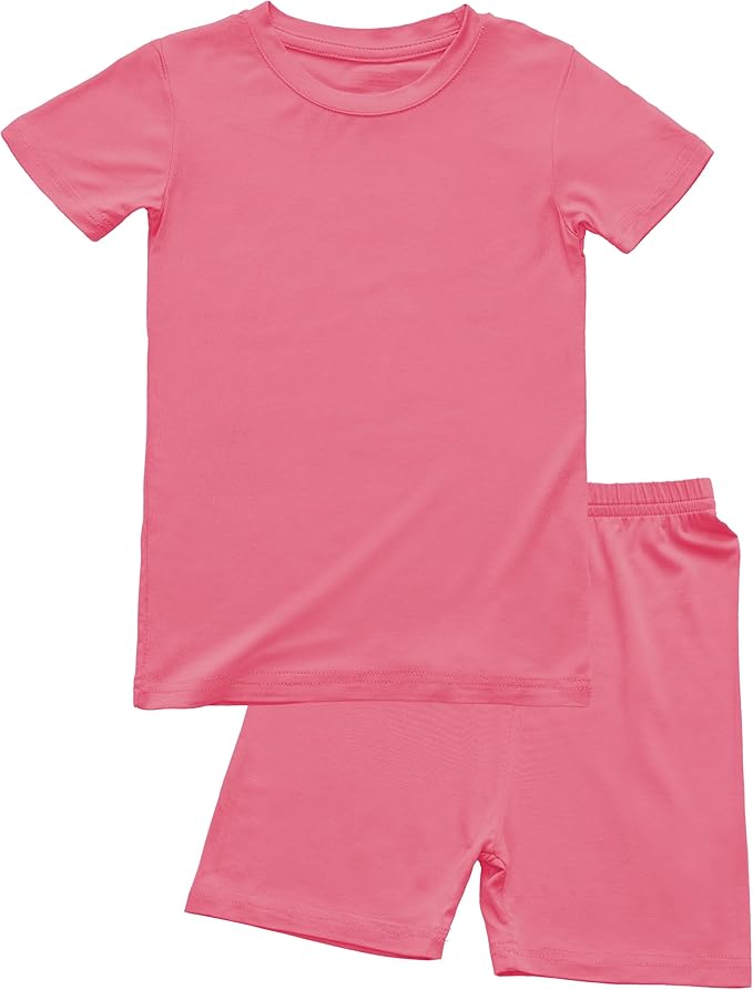 BABY 2T-10Y Toddler Kids Girls Boys Soft Comfy 2pcs Set Short Sleeve Shirts and Pants Sets