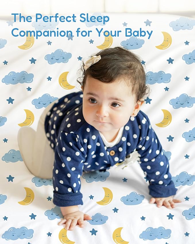 Crib Sheets 2 Pack, Fitted Crib Sheet for Standard Crib Mattress 28x52x9, Ultra Soft Jersey Knit, Breathable Stretchy Deep Pocket, Snug Fit Stays Put, Baby Crib Mattress Sheet
